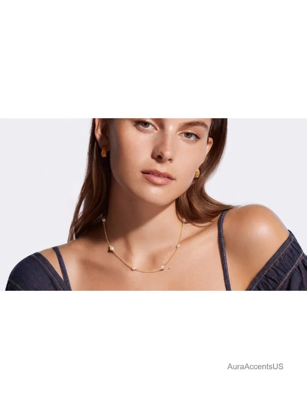 Gemstone or Gold Plated Pearl Layered Necklace for Women